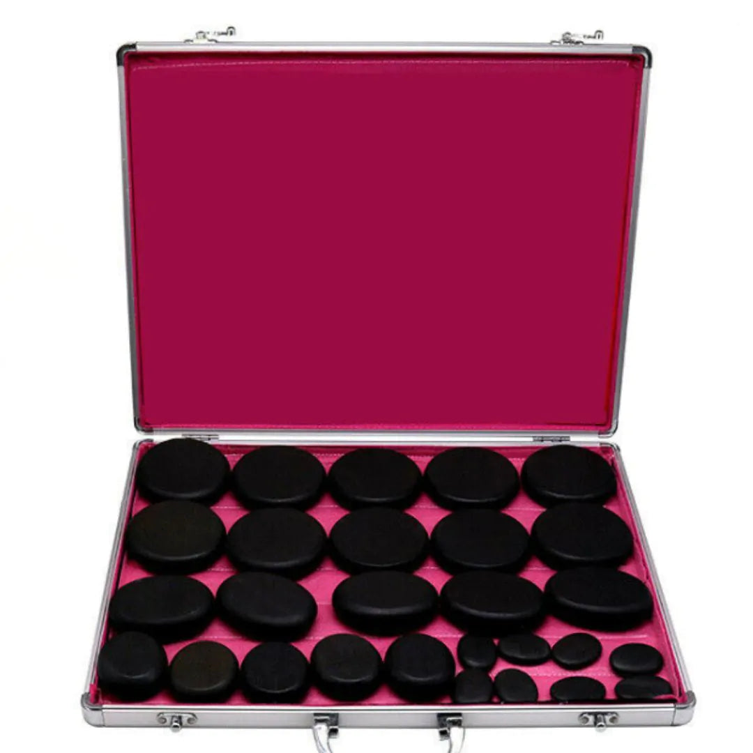 28pce Spa Energy Hot Stone Set – Silver Case