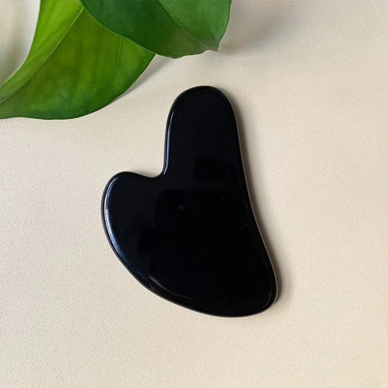 Natural Black Obsidian Crystal Jade Gua Sha