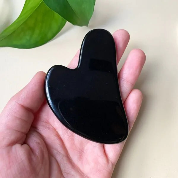 Natural Black Obsidian Crystal Jade Gua Sha
